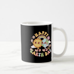 Disco Groovy Happy Earth Day Peace Sun And Earth Coffee Mug