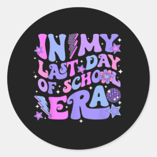 Disco Groovy Hello Summer In My Last Day Of School Classic Round Sticker