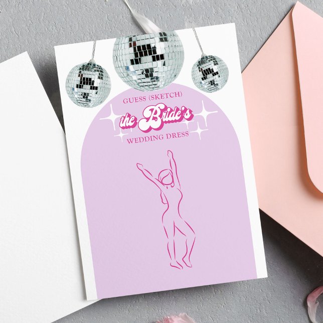Disco Guess the Dress Bridal Shower Game Card (Creator Uploaded)