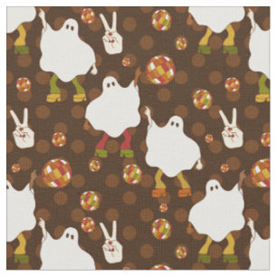 disco halloween african ghost brown fabric