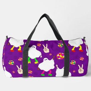 disco halloween african ghost purple duffle bag