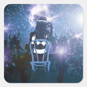Disco Heartbeat Square Sticker