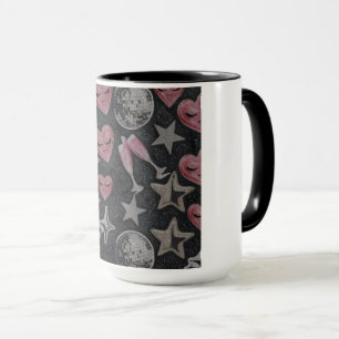 Disco Hearts Mug – Chic Glam Gift for Coffee Lover