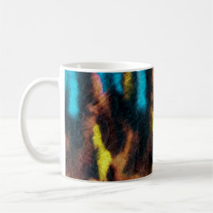 Disco Ikat Pattern. Colored Dirty Art Background.  Coffee Mug
