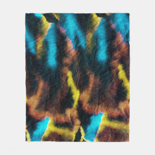 Disco Ikat Pattern. Colored Dirty Art Background. Fleece Blanket