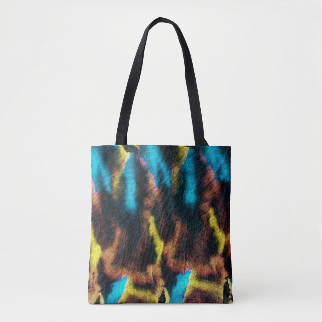 Disco Ikat Pattern. Colored Dirty Art Background.  Tote Bag (Front)
