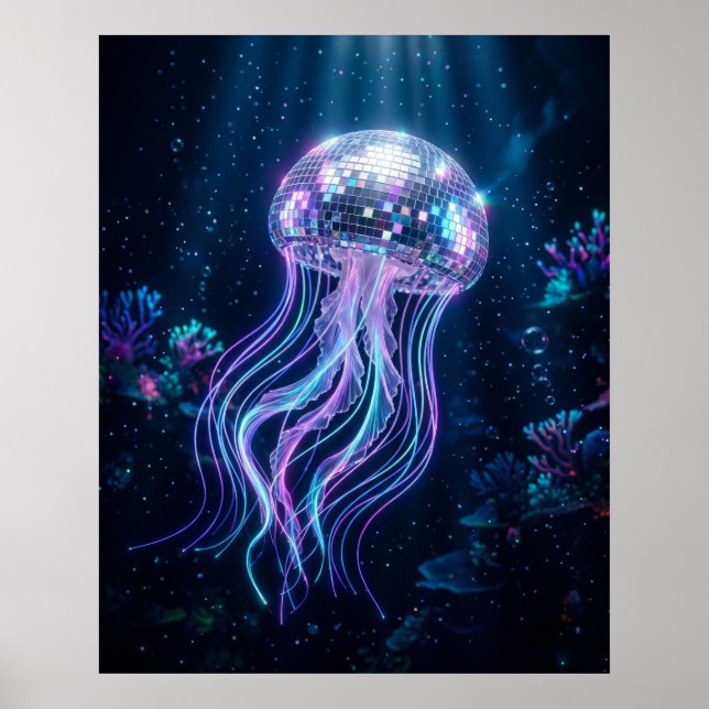 Disco Jellyfish Neon Abyss Poster (Front)