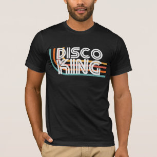 Disco king retro rainbow white text T-Shirt