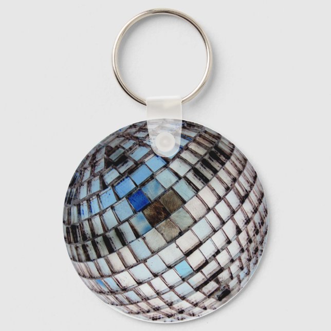 Disco Metal Mirror Ball Key Ring (Front)