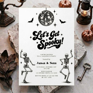 Disco Modern Spooky Halloween Party Invitation