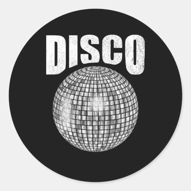 Disco Music Ball Funk Soul Music Lover Retro 70s Classic Round Sticker (Front)