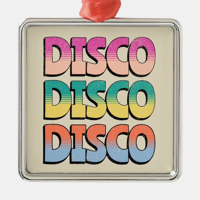 Disco Music Metal Ornament (Front)