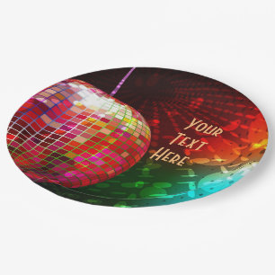 Disco Night 70's Retro Disco Ball Paper Plate