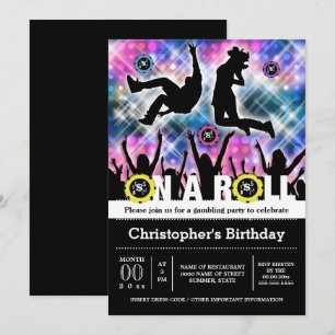 Disco party 70's 80's 90's theme birthday invitation