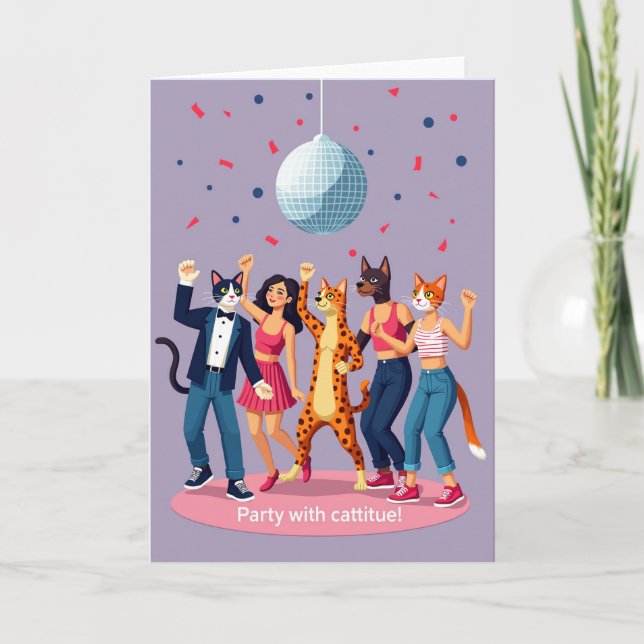 Disco Party Birthday Card (Front)