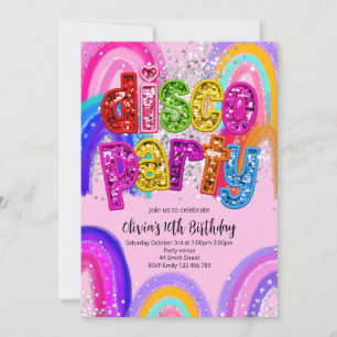 Disco Party Birthday Invitation