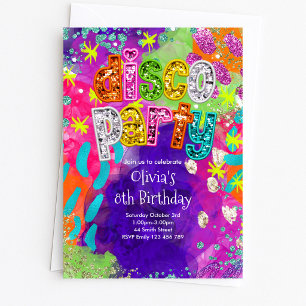Disco Party Birthday Invitation