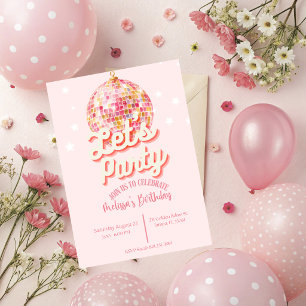 Disco Party Birthday Invitation