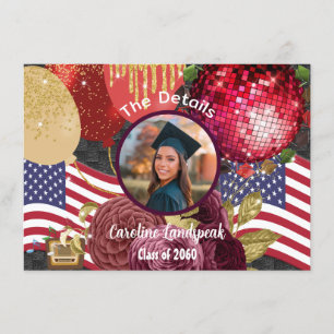 Disco Party Custom Photo The Details Enclosure Card