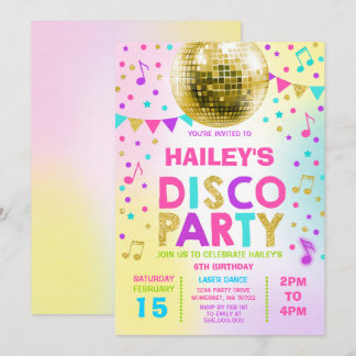 Disco Party Invitation Glow Disco Party Invite