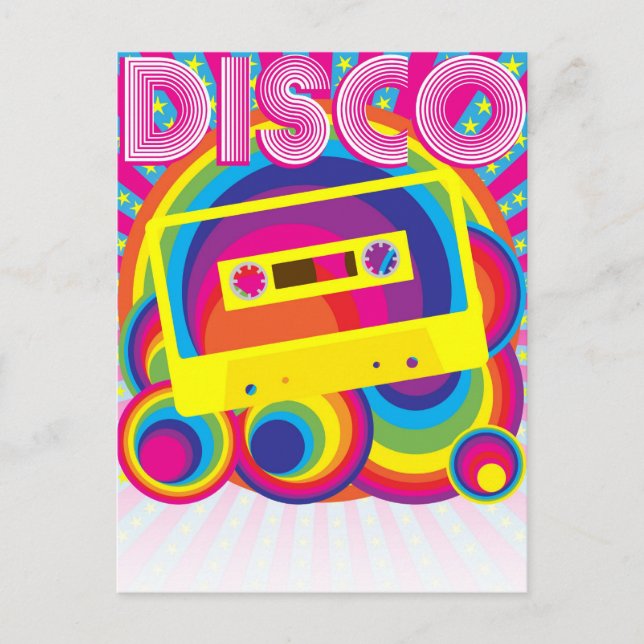 Disco Party Invitation Postcard (Front)