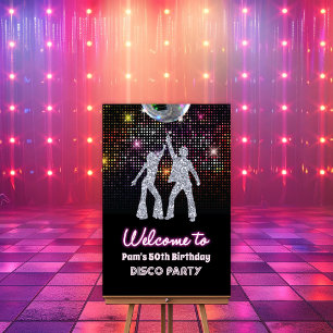 Disco Party Retro 70s Party Welcome Sign
