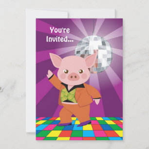 Disco Pig Invitation