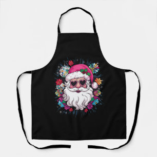 Disco Pink Santa Christmas Funny Xmas Party  Apron