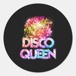 Disco Queen - 70's Disco Themed Vintage Seventies Classic Round Sticker