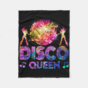 Disco Queen - 70's Disco Themed Vintage Seventies Fleece Blanket