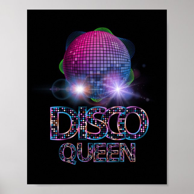 Disco Queen - 70's Disco Themed Vintage Seventies Poster (Front)