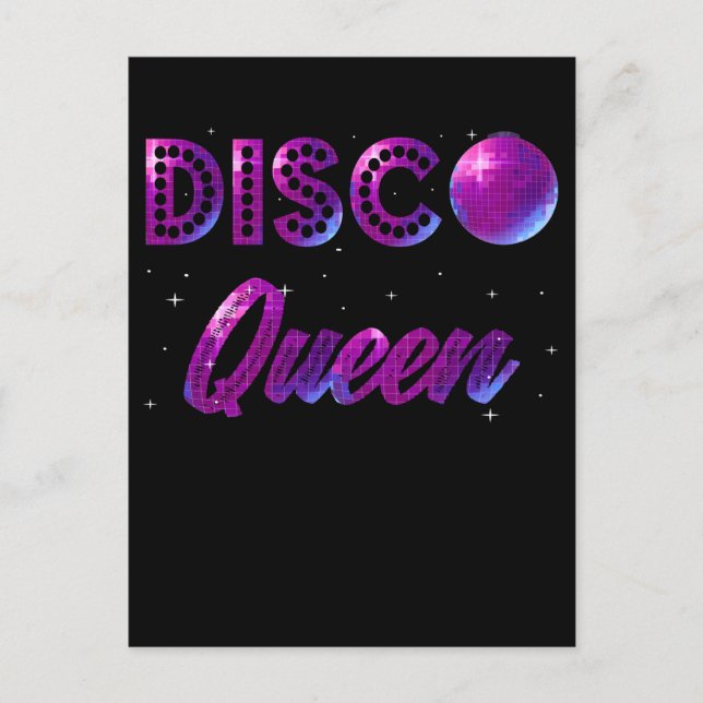 Disco Queen Dancing 70s 80s 90s Music Love Postcard (Front)