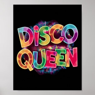 Disco Queen Vintage 80's Retro Party Outfit Women' Poster