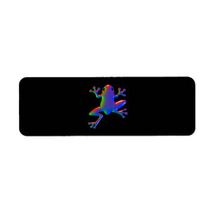Disco Rainbow Frog Return Address Label