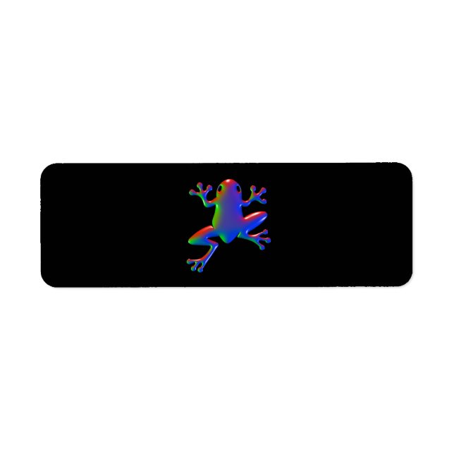 Disco Rainbow Frog Return Address Label (Front)