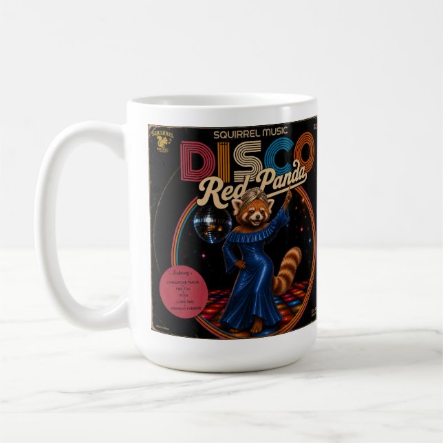 Disco Red Panda  Coffee Mug (Left)