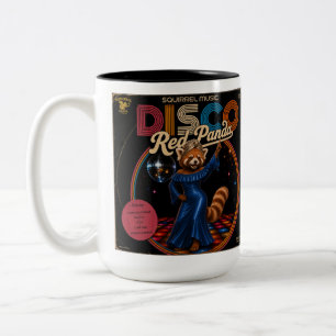 Disco Red Panda Duo Two-Tone Coffee Mug