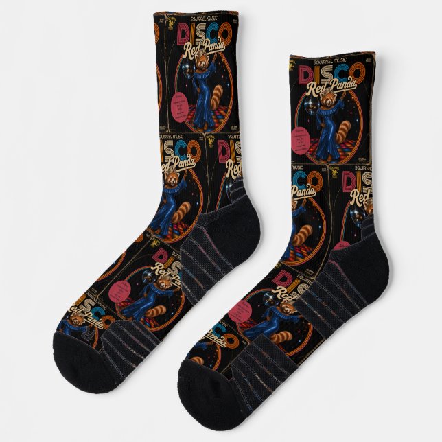Disco Red Panda Socks (Left)