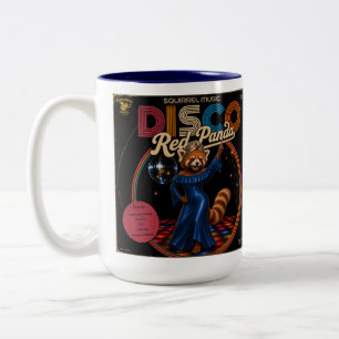 Disco Red Panda Two-Tone Coffee Mug