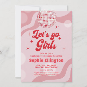 Disco Retro 70s Bachelorette Weekend Itinerary  Invitation
