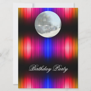 Disco Retro Birthday Party Invitation