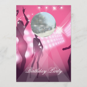 Disco Retro Birthday Party Invitation