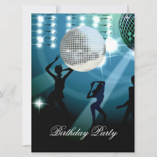 Disco Retro Birthday Party Invitation