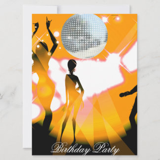 Disco Retro Birthday Party Invitation