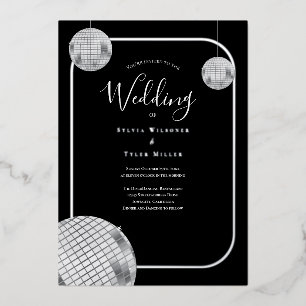 Disco Retro Black Silver Wedding
