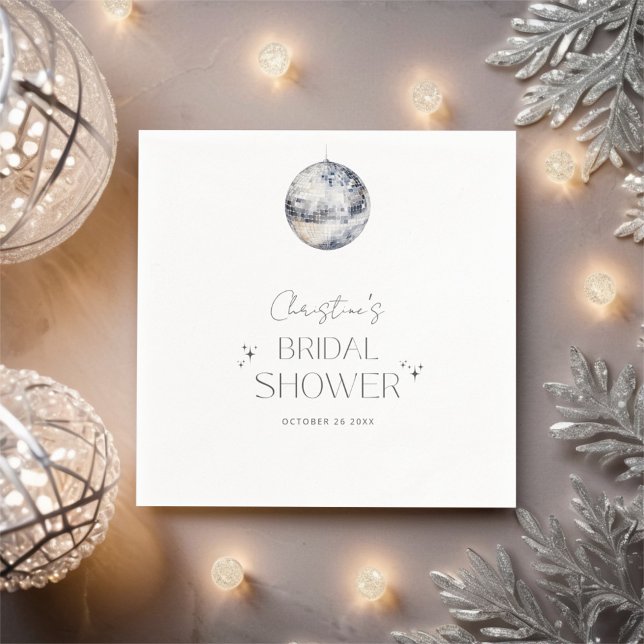 Disco Retro Party Bridal Shower Napkin (Creator Uploaded)