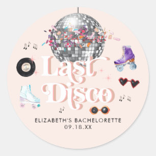 Disco Retro Roller  Skating   Bachelorette Classic Round Sticker