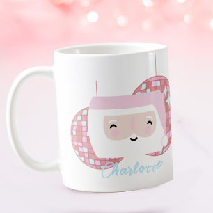 Disco Santa Girls Pink Christmas Coffee Mug