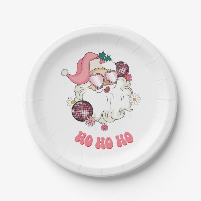 Disco Santa | Ho Ho Ho | Paper Plate (Front)