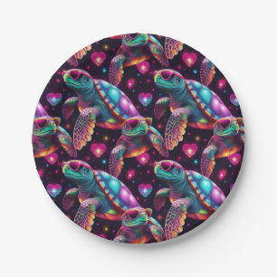 Disco Sea Turtle Paper Plate